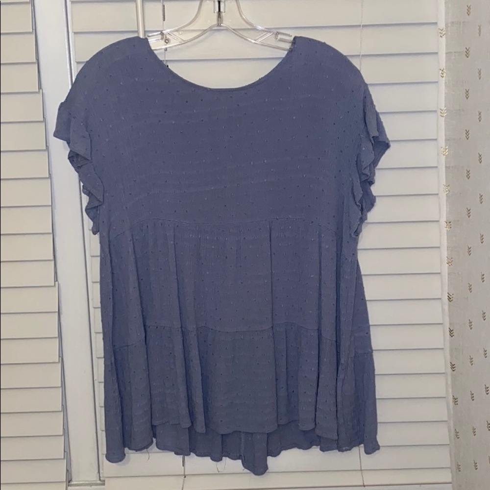 cutest blue flowy top